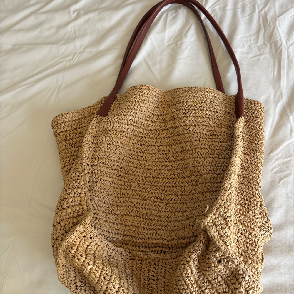 J.Crew Large Packable straw tote